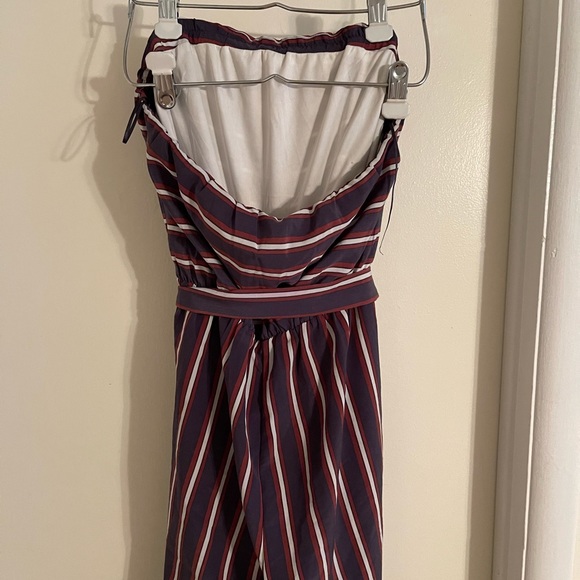 Express Strapless Jumpsuit One Piece Pantsuit Striped - Picture 5 of 7